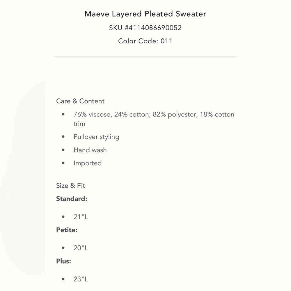 🌸MAEVE LAYERED PLEATED SWEATER🌸 - Picture 12 of 13